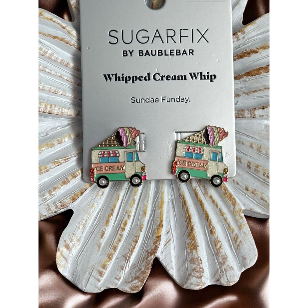 NWT Sugarfix by BaubleBar Ice Cream Truck Earrings – “Whipped Cream Whip”